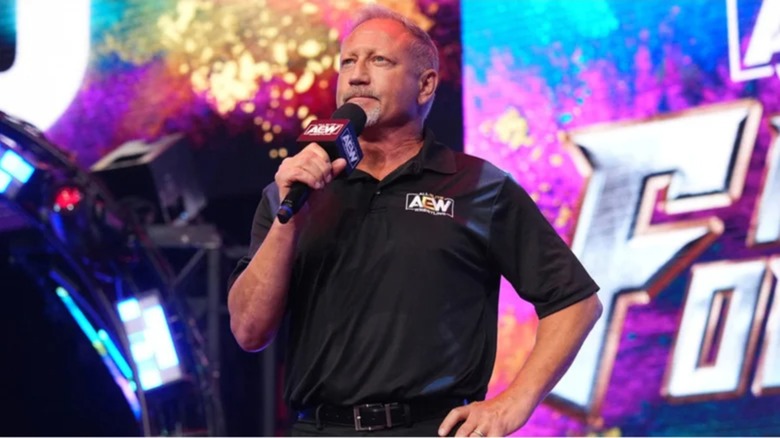 Jerry Lynn during a promo segment on AEW television