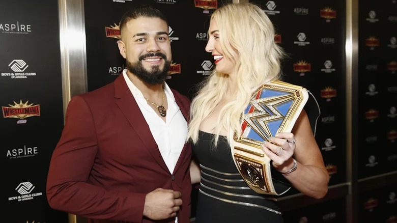 Andrade and Charlotte ahead of WrestleMania 35