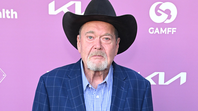 Jim Ross wearing a cowboy hat