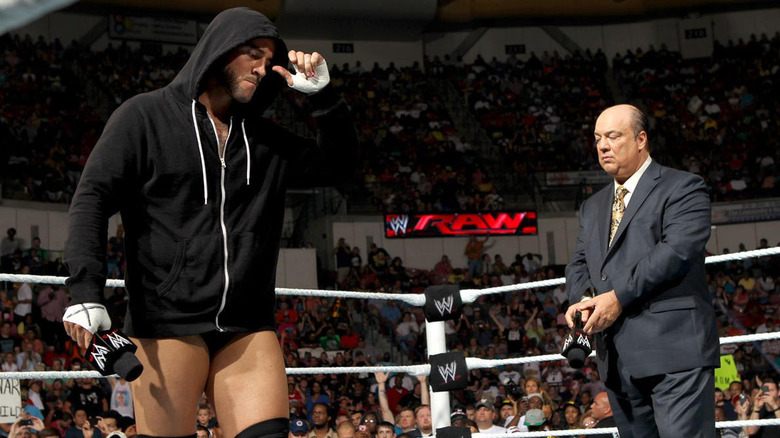 CM Punk confronting Paul Heyman in WWE