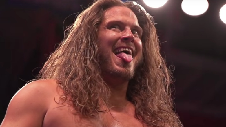 Joey Janela sticks out his tongue 