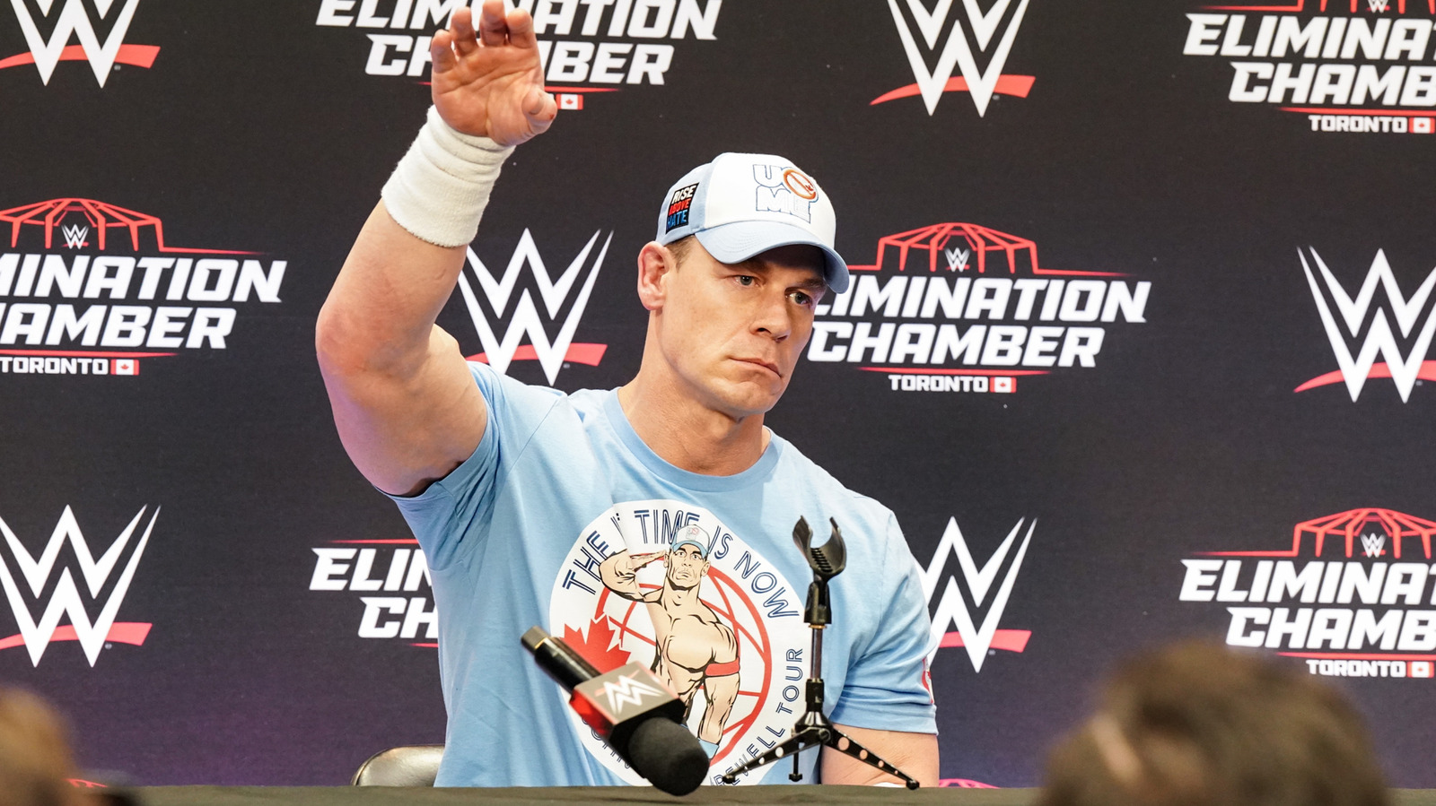 John Cena Walks Into WWE Elimination Chamber Post-Show Presser, Drops Mic & Walks Out