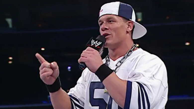 John Cena engaging in a rap battle