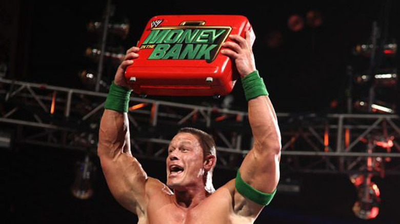 John Cena after winning the MITB briefcase 