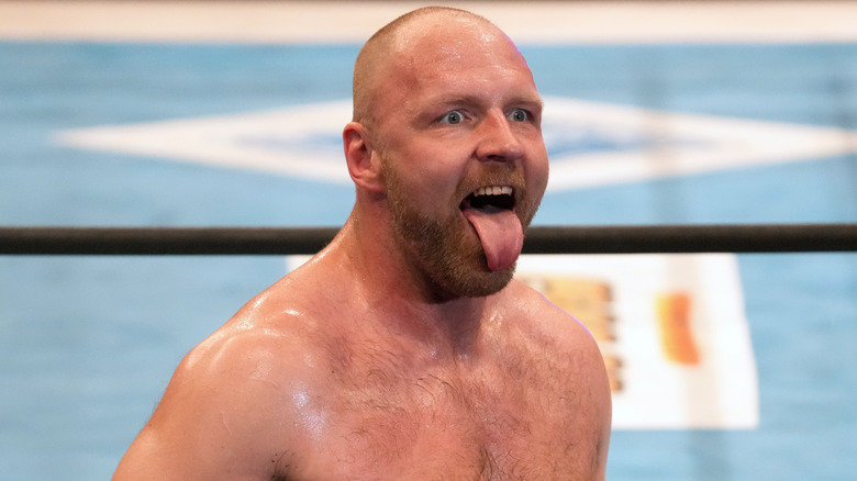 Jon Moxley sticking his tongue out