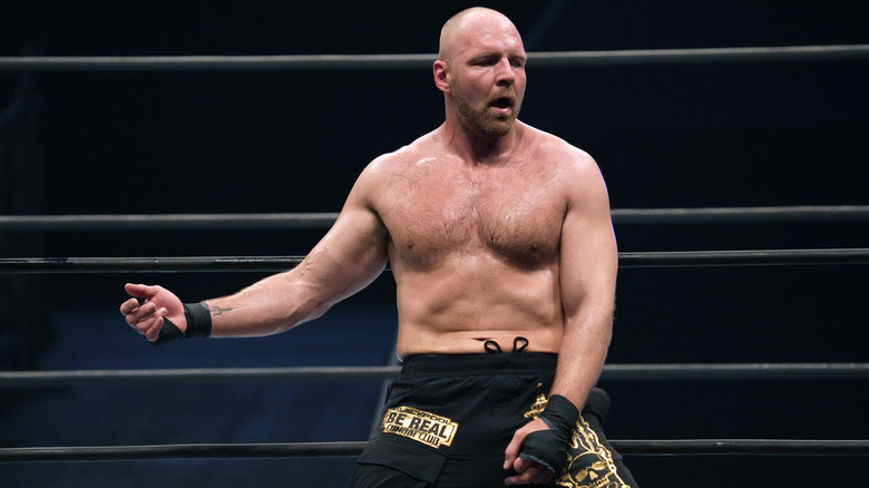 Jon Moxley reacts during the New Japan Pro-Wrestling - Wrestling DONTAKU at Fukuoka Convention Center on May 04, 2024 in Fukuoka, Japan.