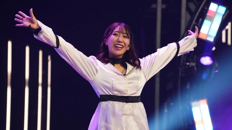 Riho making her entrance on AEW Rampage