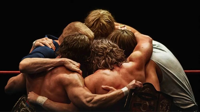 The Von Erich family hugging 