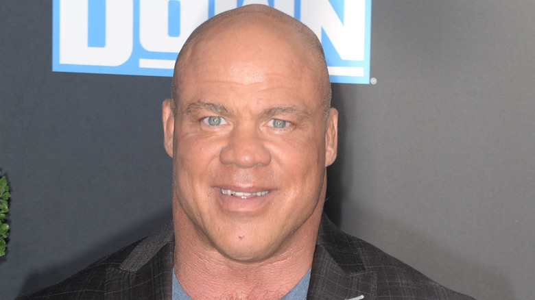 Kurt angle posing for a picture