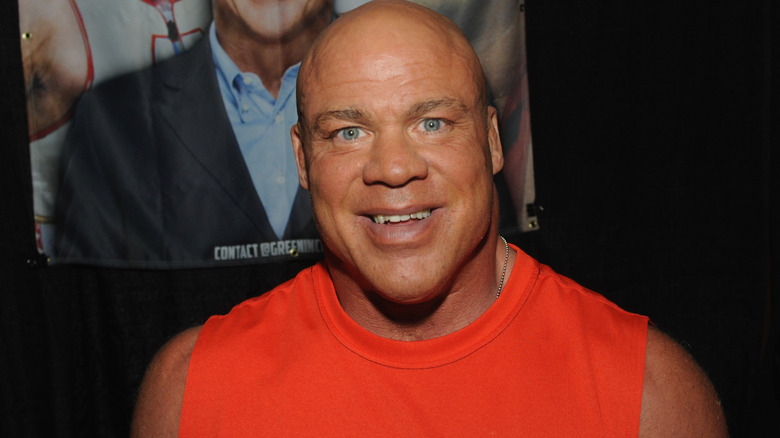 Kurt Angle is smiling