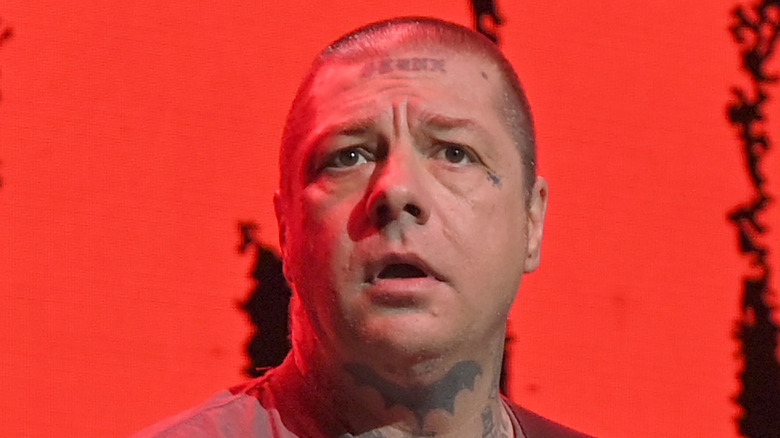 Lars Frederiksen with mouth open