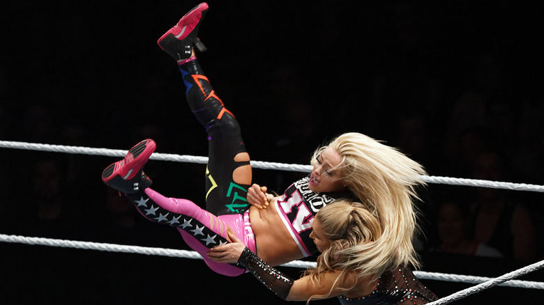 Liv Morgan delivers a Bulldog to Natalya