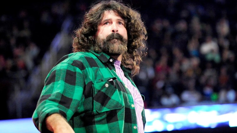 Mick Foley during a Miz TV segment