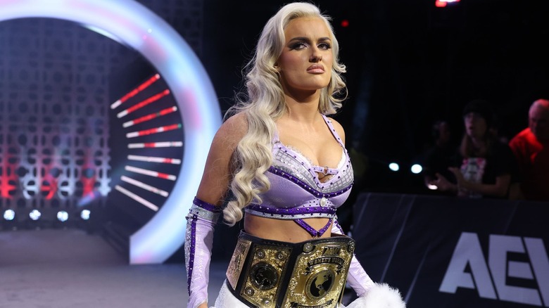 Mariah May making entrance to AEW ring