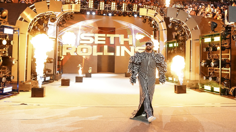 Seth Rollins making his entrance