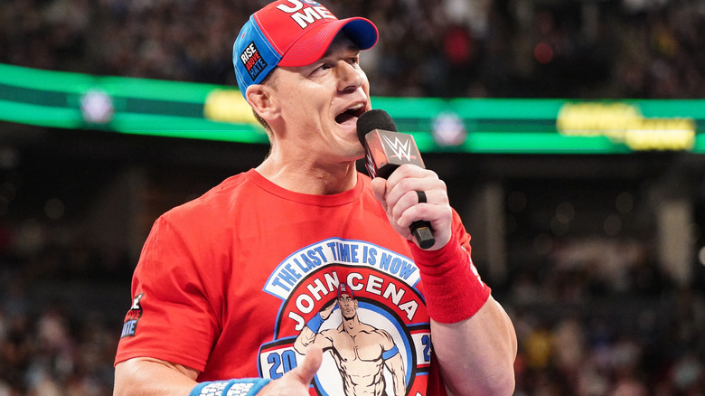 John Cena with a microphone