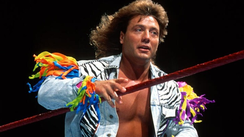 Marty Jannetty in ring during his entrance alongside Shawn Michaels, as The Rockers