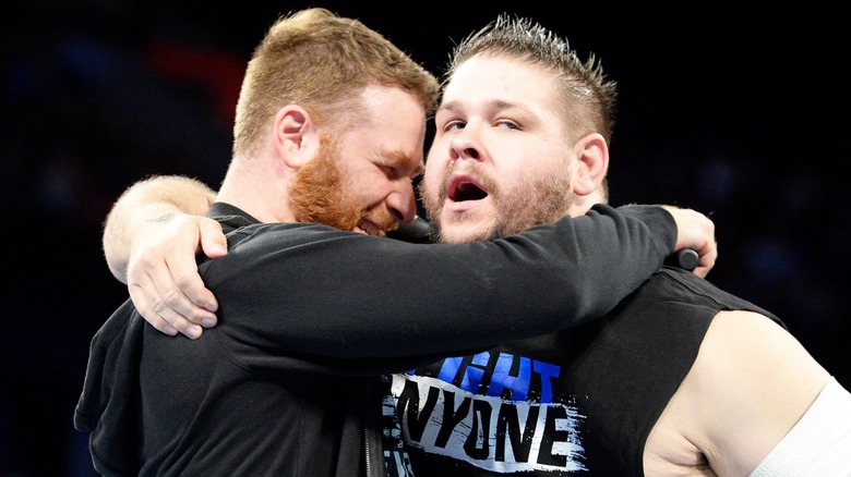 Sami Zayn and Kevin Owens embracing