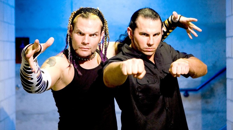 The Hardy Boyz during a promo shoot in WWE