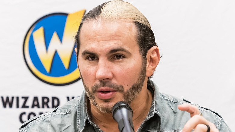 Matt Hardy making the claw with his finger