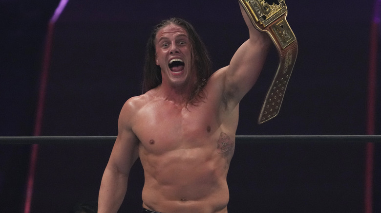 Matt Riddle celebrating a win