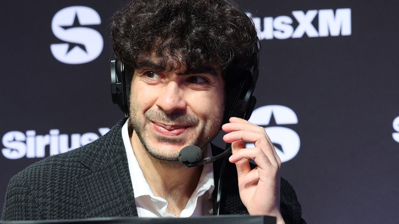 Tony Khan on a headset