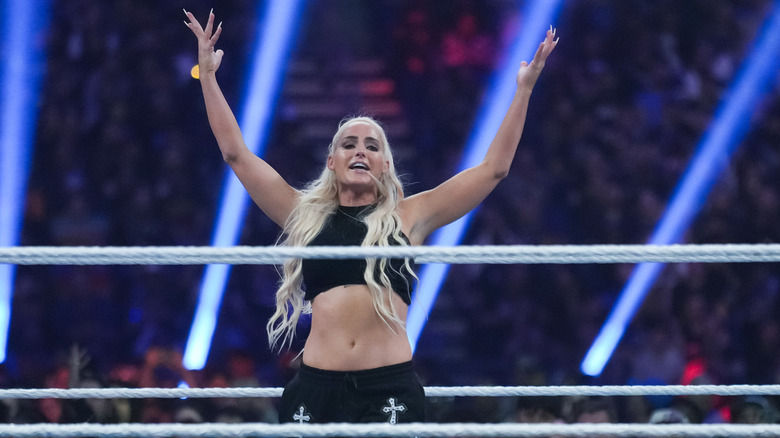 Michelle McCool poses during Royal Rumble appearance