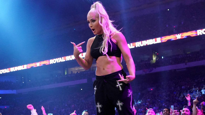 Michelle McCool entering the Royal Rumble