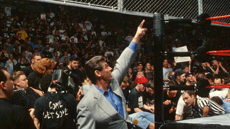 Vince McMahon directing traffic 