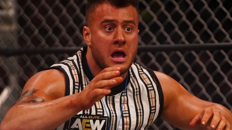 MJF shocked inside a steel cage