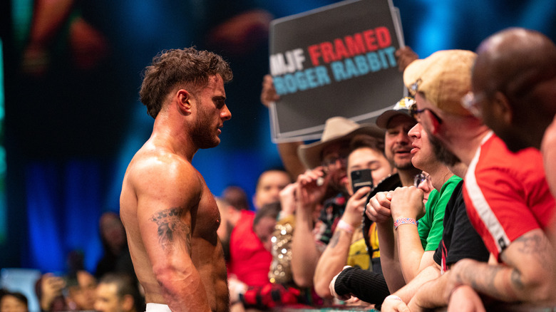 MJF stares down a fan