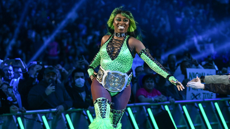 Naomi making her way to the ring