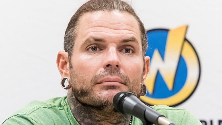 Jeff Hardy with a microphone