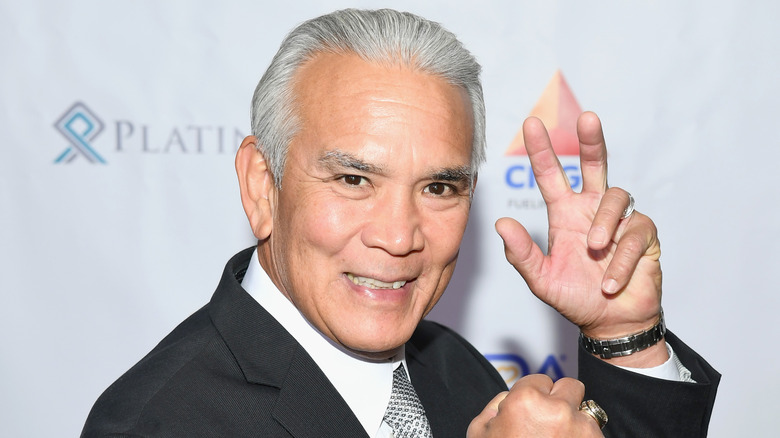 Ricky Steamboat posing