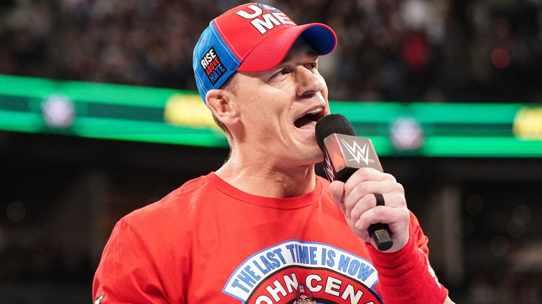 John Cena talking into a microphone