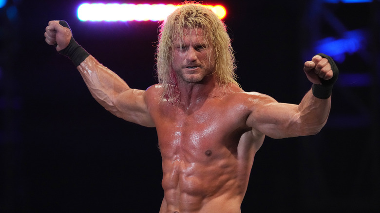 Nic Nemeth celebrates victory during the New Japan Pro-Wrestling - Wrestling DONTAKU at Fukuoka Convention Center on May 03, 2024 in Fukuoka, Japan.