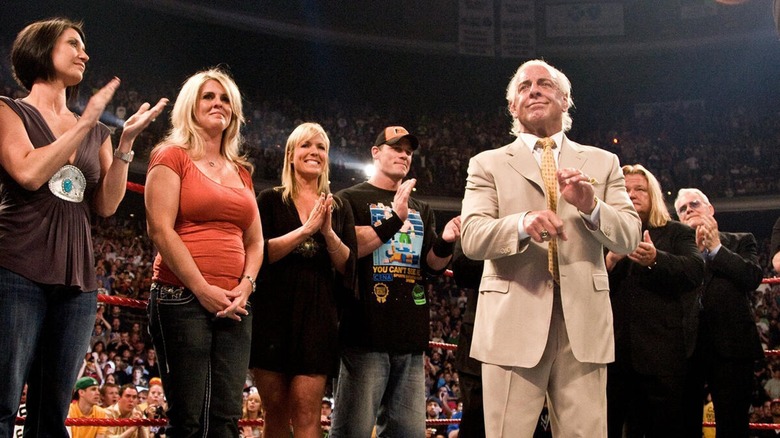 Ric Flair during his retirement speech