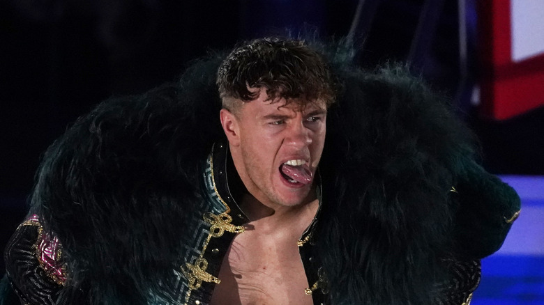 Ospreay sticks out his tongue