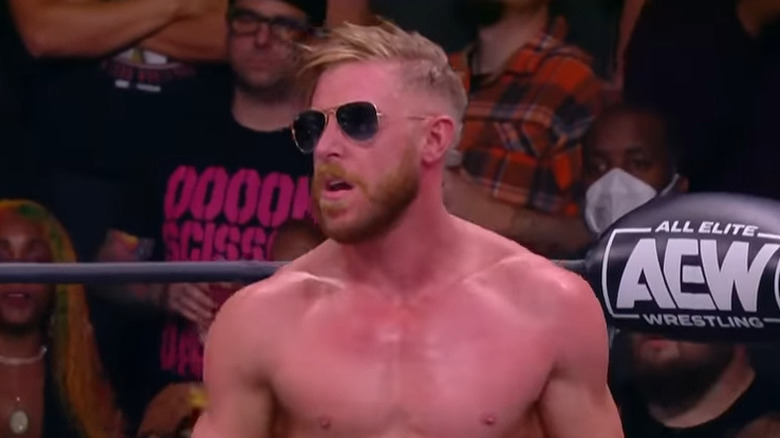 Orange Cassidy wearing his sunglasses in the ring