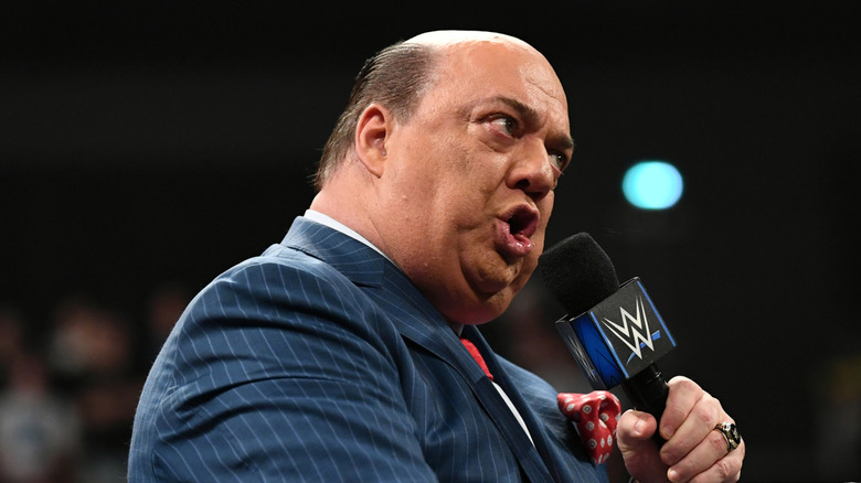 Paul Heyman cutting a promo on WWE television