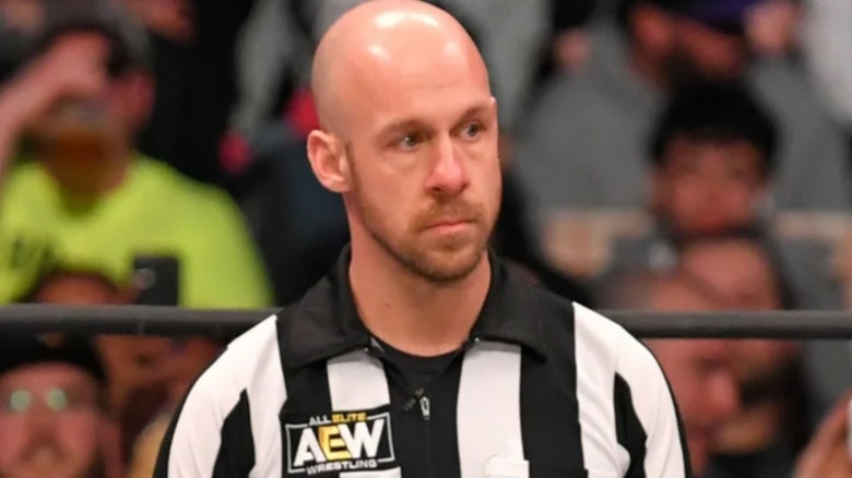 AEW Referee Bryce Remsburg Shows Off Black Eye He Got At All Out 2024