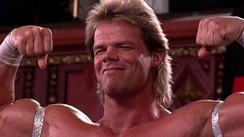 Lex Luger flexing his muscles