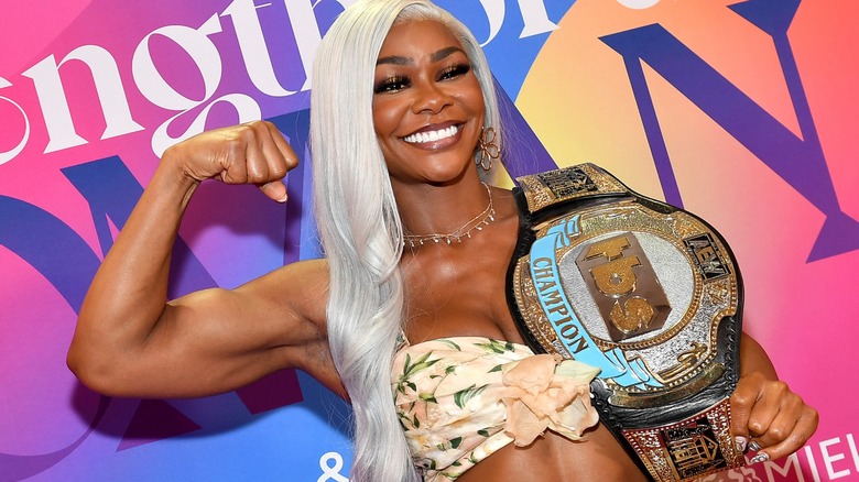 Jade Cargill posing with the TBS Championship