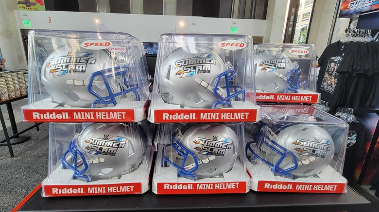 WWE SummerSlam football helmets