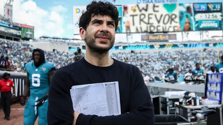 AEW President Tony Khan stands patiently awaiting the next move for his NFL Jacksonville Jaguars team