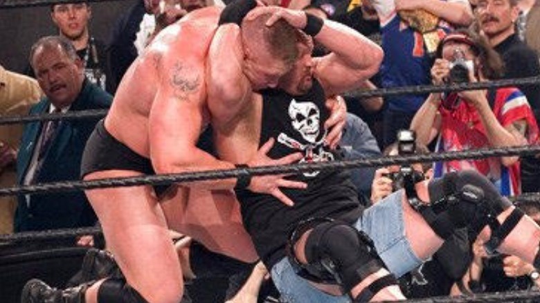 Stone Cold stuns Brock Lesnar