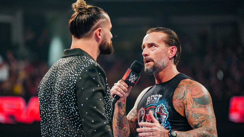 CM Punk speaking to Seth Rollins