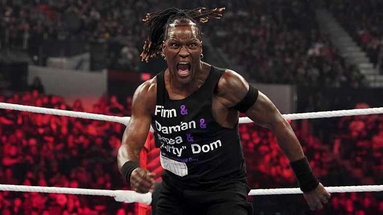 R-Truth wearing The Judgment Day shirt