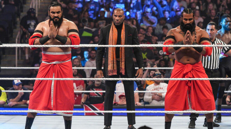 Sanga, Jinder Mahal, and Veer in WWE