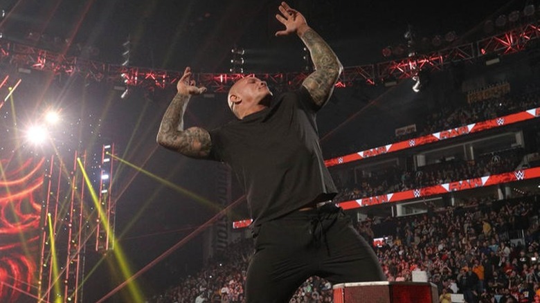 Randy Orton posing on the turnbuckles